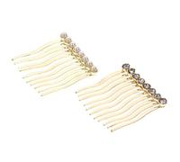 WRITWAA 2piezas Peine De Perla Exquisito Pinzas Cabello Para Mujer De Aleación Decoración Única Para Flequillo Peines Sencillos y Duraderos Para Perlas Pelo y Tocados Especiales