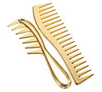 WRITWAA 2piezas Peines De Dientes Anchos Galvanizados Para Cabello Mojado Herramientas Para Peinar El Cabello Rizado y Húmedo Diseño De Viaje Para Hombres