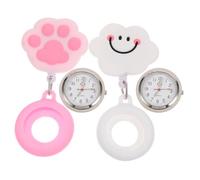 WRITWAA 2piezas Reloj De Bolsillo Reloj De Enfermera Digital De Dibujos Animados Colgante Decorativo para Niñas