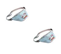 WRITWAA 2piezas Riñonera Lentejuelas Unicornio Azul para Mujer Bolso Deportivo Casual y Ligero Mochila De Cintura Gran Capacidad para Viajes y Actividades Al Aire
