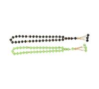 WRITWAA 2piezas Rosario De Oración Tasbih Cuentas De Cristal De Colores Para Oración Musulmana Adornos Religiosos Uso Casa
