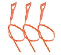 WRITWAA 3 Piezas Desatascador de Desagües para Fregadero Removedor de Obstrucciones de Serpiente Flexible de ABS Naranja Recogedor de Pelo para Limpieza de Tuberías y Desagües Estrechos