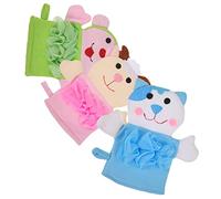 WRITWAA 3 Piezas guantes de baño de dibujos animados herramientas de baño para artículos esenciales para el baño del bebé manoplas baño guante de baño suministros de baño para