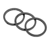 WRITWAA 3 Piezas Junta del Auricular Espaciador de Dirección de Bicicleta de Carretera y Montaña de Fibra de Carbono Negro, Ligero y Resistente al Desgaste