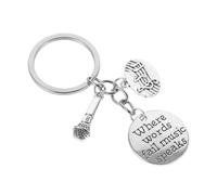 WRITWAA 3 Piezas llavero de tamishome microfonos joyeria notas llavero instrumento musical de joyería de clave de sol pulsera s de