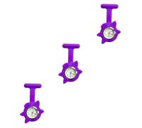 WRITWAA 3 Piezas Reloj De Bolsillo Reloj De Enfermera Reloj Morado para Mujer Médico Enfermera Reloj Broches Morados para Mujer Reloj Estudiante De Medicina Enfermeras Fob Reloj Púrpura