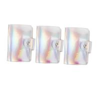 WRITWAA 3 Piezas Titular De La Tarjeta De Plantilla De Uñas Uña Del Dedo Del Pie Clavos Polaco Arte Organizador De Porta Sellos De Uñas Bolsa De Cartas El Plastico Silver