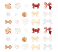 WRITWAA 300 Piezas de Adornos para Uñas en Resina Diseño de Lazo y Flores, Resistentes a Deformación para Combinaciones DIY Infinitas en Ocasiones Obsequios