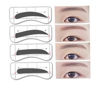 WRITWAA 32 Pares 8 ceja pegatinas formas Plantilla para principiantes teñido estilos ojo etiqueta engomada de la ceja tarjeta de ceja Herramientas de maquillaje de cejas