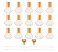 WRITWAA 36 Piezas Botella para Aceite Esencial de 8ml con Rodillo de Acero y Tapa Dorada, Diseño Estrella de Cinco Puntas, Incluye Embudos y Goteros, Portátil para Uso en Casa y Viaje
