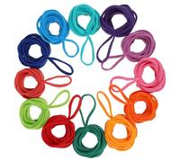 WRITWAA 384 piezas de cuerda elástica para trenzar: cordón elástico de 12 colores para manualidades, manteles individuales, posavasos y proyectos infantiles en casa.