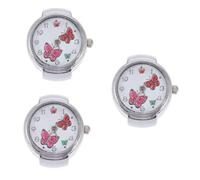 WRITWAA 3piezas Anillo Reloj De Decorativo para Dedo Joyería De Moda y Práctica Reloj De Pulgar Diseño Único Metálico para Uso Diario y Ocasiones Especiales