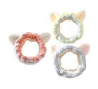 WRITWAA 3piezas Diadema De Limpieza Facial Elástica y Absorbente Orejas De Gato Para Maquillaje y Spa