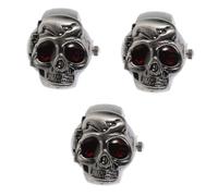 WRITWAA 3piezas Reloj De Anillo Retro Tapa Abatible para Hombre Accesorio De Moda Punk Diseño Creativo y Cómodo para Uso Diario para Ocasión