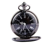 WRITWAA 3piezas Reloj De Bolsillo Retro Clásico De Doble Visualización Números Romanos y Árabes Diseño Vintage Cadena Delgada Decoración Única para Ocasiones Especiales