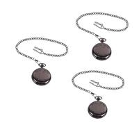 WRITWAA 3piezas Reloj De Bolsillo Vintage con Números Árabes y Movimiento De Cuarzo para Hombre Ocasiones Especiales