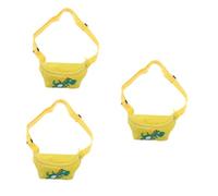 WRITWAA 3piezas Riñonera Infantil De Cartoon Amarillo Bandolera Ligera para Niño Niña para Viajes Deportes y Actividades Al Aire