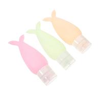 WRITWAA 3Piezas Silicona Adorables Para Cosméticos Portátiles De Viaje Tipo Squeeze Color Surtido Para Champú Lociones