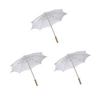WRITWAA 3piezas Sombrilla De Encaje Hecha Mano para Bodas y Fotografía Parasol Clásico De Algodón Diámetro Decoración De Eventos y Estilo Vintage