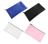 WRITWAA 4 Bolsas para Dinero: Monedero, Bolsas para depósitos bancarios, Monedero con Cremallera de Cuero sintético para cosméticos, Recibos y Monedas, Organizador de artículos de Oficina.