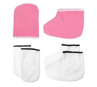 WRITWAA 4 Pares Mascarilla para Manos y Pies de Guantes de Baño de Parafina y Protectores Extraíbles para Pies Guantes de Spa de Manos para Cuidado