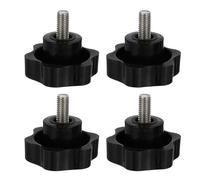 WRITWAA 4 Perillas de Sujeción Estrella de Plástico Tornillo M8 X 16 MM Diámetro 46 MM Cabeza Hexagonal Tipo Flor Juego para Fijación Manual Maquinaria y Muebles