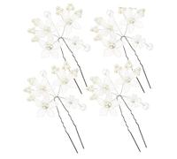 WRITWAA 4 Piezas Accesorios Para El Cabello De Novia Accesorios Para El Cabello De Perlas De Novia Pétalos Damas De Honor Boda Primero Despedida De Soltera Comunión Nupcial Acrílico