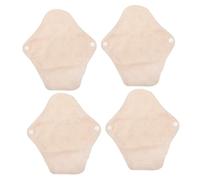 WRITWAA 4 Piezas Almohadilla Sanitaria Almohadillas De Remojo Para Mujeres Menstrual Reutilizable Protegeslips Reutilizables Para Mujer Período Almohadillas Para Mujer Algodón Beige
