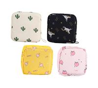 WRITWAA 4 Piezas Bolsa Para Guardar Toallas Sanitarias Porta Tampones y Bolsa Para Compresas Menstruales Para Uso Diario Exteriores Portátil