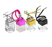 WRITWAA 4 Piezas Botella de perfume colgante de coche difusor de aceite esencial para coche botellas de perfume frasco de de vidrio a de aceite esencial
