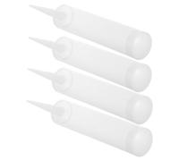 WRITWAA 4 Piezas Botellas Pequeñas Aplicadoras de Pegamento de Plástico de 300ml con Tapa a Prueba de Fugas para Proyectos de Reparación y Almacenamiento Reutilizables