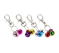 WRITWAA 4 Piezas Cascabeles Color Aleatorio Campanas Colgantes Pequeñas y Convenientes para Collar de Gato de Metal Llavero para Mascotas, Accesorio Adecuado para Gatos y Perros Pequeños