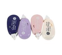 WRITWAA 4 piezas Cinta Adhesiva Doble Cara Transparente para Manualidades con Adhesivo Fuerte Fácil de Cortar y Usar Rodillos para Scrapbooking y Oficina Colores Surtidos