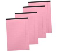 WRITWAA 4 Piezas Cuaderno Rosa Horizontal Rayado Cuadernos Desprendibles con Separadores para Trabajo Estudio y Organización Casa