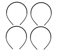 WRITWAA 4 Piezas diadema antideslizante coleteros accesorios diademas de niñas cabello diadema dentada aro de pelo de dientes banda para la cabeza pelo sencillo Aro de pelo de chicas Negro