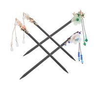 WRITWAA 4 Piezas Horquilla Borla de Espada Accesorio de Estilo Chino Horquilla para Peinar el Cabello Unidades Hecha Mano Larga y Rizada