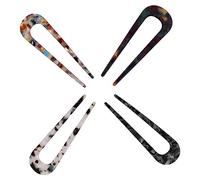 WRITWAA 4 Piezas Horquilla Retro u Forma Adornos Pelo Mujer Horquillas Sencillas Pelo Tocados Mujer