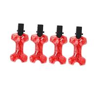 WRITWAA 4 Piezas Horquillas para Mujer Hueso de Perro Rojo Sangre Clips Resistentes Accesorio de Halloween para Estilo Gótico y Fiestas de Disfraces