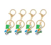 WRITWAA 4 Piezas Llaveros Deportivos de Metal Resistentes para Aficionados al Fútbol, Ideales como Recuerdos para Fiestas y Rellenos de Bolsas de Obsequio