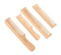 WRITWAA 4 Piezas Peine de Madera de Bambú Portátil para Hombres y Mujeres Peine de Viaje Compacto para Cabello Mojado para Peinar el Cabello