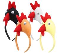 WRITWAA 4 Piezas Sombrerería Diademas De Animales De Peluche Para Navidad Secador De Pelo Diadema De Animales Para Aro De Pelo Diadema Con Orejas De Animales Oído Algodón Pluma De Pollo 3d