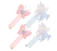 WRITWAA 4piezas Banda Cabello Espiral Cable Telefónico Diseño de Unicornio y Accesorios Bonitos Pelo para Peinados Creativos para Niñas y Adolescentes