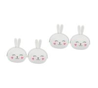 WRITWAA 4piezas Cartera De Conejo De Silicona para Niñas Diseño Adorable Bolsa De Monedas Pequeña para Claves y Cambios Ligera y Práctica