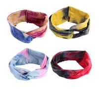 WRITWAA 4piezas Diademas Elásticas De Bohemia Para Mujeres Estilo Criss Cross Accesorios Para Yoga y Ejercicio Para Festivales y Uso Diario