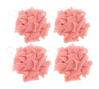 WRITWAA 4piezas Esponja de Baño de Lufa Esponja de Espumosa Bolas Exfoliantes para Baño Accesorios de Ducha para Mujeres y Hombres Color Naranja