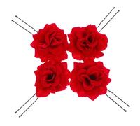 WRITWAA 4piezas Horquilla De Rosa Roja Para Mujer Tocados Con Flores Horquillas De Rosas Accesorios Cabello Para Fiestas y Ocasiones Especiales