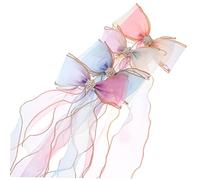 WRITWAA 4piezas Lazos Pelo Cinta Degradada Pinzas Para Lazos De Colores Pasadores Cabello Para Niñas Tocados Para Fiesta Accesorios De Peinado