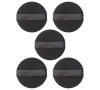 WRITWAA 5 Piezas Esponjas Maquillaje Negras sin Látex Redondas para Base Polvo Puff Cosmético y Elástico