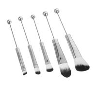 WRITWAA 5 Piezas juego de brochas de maquillaje kit de maquillaje sombra maquillaje de ojo pincel desnudo rubor brocha colorete para mejillas cepillo fibra artificial Plata