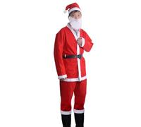 WRITWAA 5 Piezas kit de vestir a Papá Noel traje de santa claus traje inflable vestidos disfraz de papa noel para hombre traje de santa para hombre Navidad ropa chaqueta colocar Saco rojo